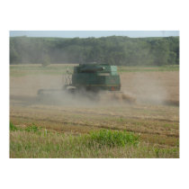 Combine harvester in Wheat Field posters