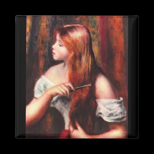 Combing girl by Pierre Renoir Refrigerator Magnet