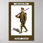 Come Along, Boys! Enlist To-Day Print
