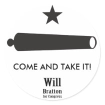 COME AND TAKE IT! Gonzales Flag, Will Bratton stickers