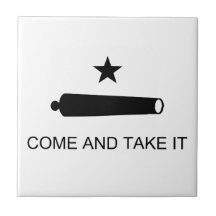 Come And Take It Texas Flag Battle of Gonzales Ceramic Tile