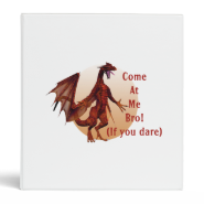 come at me bro dragon red w  oval binder