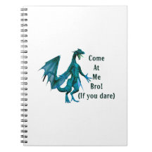 come at me bro dragon teal journal