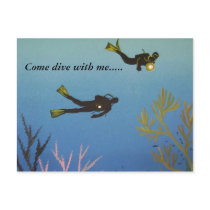 Come dive with me.....Post Card postcards