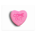 Come Out Candy Heart Postcards