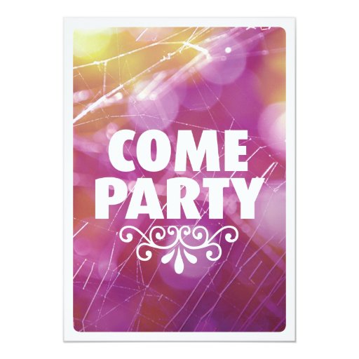 Come party typography celebration invitation | Zazzle