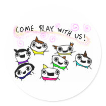 "Come play with us" Sticker