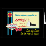 Come roll with us, Wedding in Las Vegas Card cards