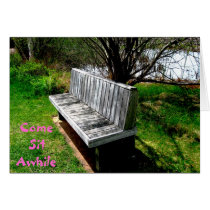 Come Sit Awhile Greeting Cards