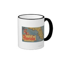 Come to Florida Map of the State, Pin-Up Girl Coffee Mug