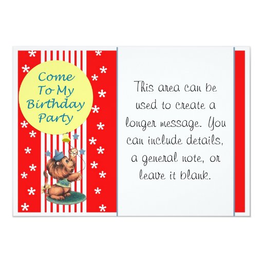 Come To My Birthday Party 5x7 Paper Invitation Card | Zazzle