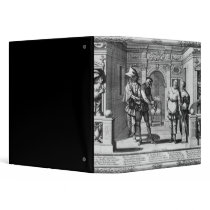 Comedians at the theatre of Hotel de Bourgogne 3 Ring Binder