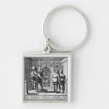 Comedians at the theatre of Hotel de Bourgogne Key Chain