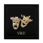Comedy and Tragedy Monogram Mask Box Trinket Box