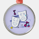 Comedy and Tragedy Stylized Drama Masks Ornaments