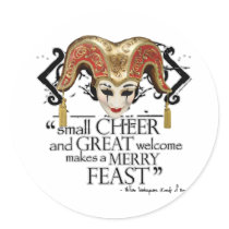 Comedy Of Errors Feast Quote Round Sticker