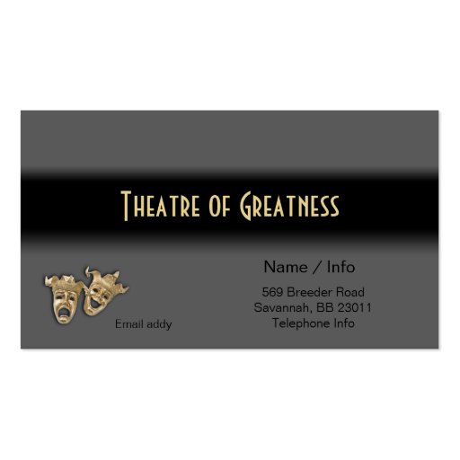 Comedy Tragedy Greek Masks Theater Business Card