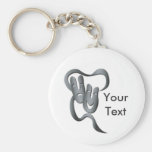 Comedy Tragedy Grey Theater Mask Key Chain