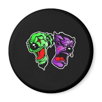 Comedy Tragedy Masks Black Magnet by WhiteTiger_LLC