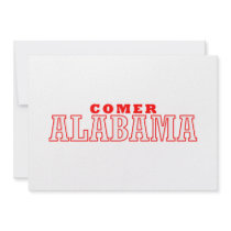 Comer, Alabama City Design Personalized Invites