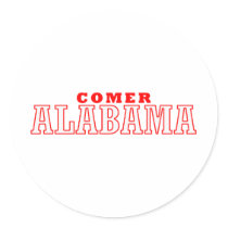 Comer, Alabama City Design Round Sticker