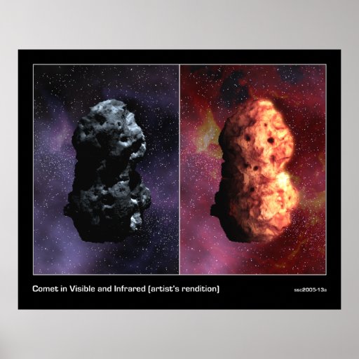 Comet in Visible and Infrared (artist's rendition) Poster