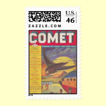 Comet SF Pulp Postage Stamp stamps
