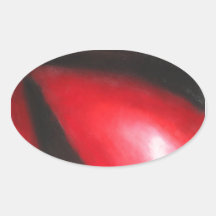 Cometa rojo en colores pastel (expresionismo astro pegatinas ovales