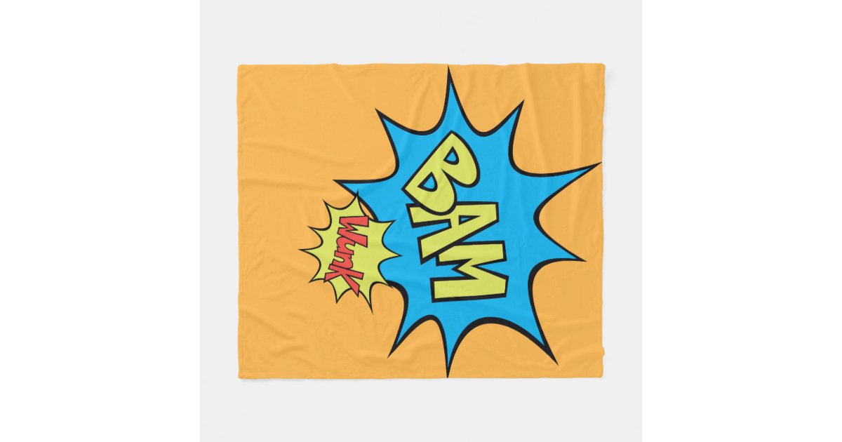 Comic Book "Bam" Balloon Fleece Blanket Zazzle