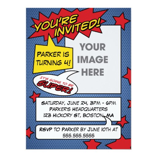 Comic Book Birthday Invitation Zazzle