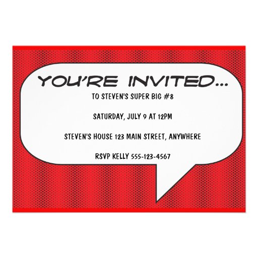 Comic book call-out invitation