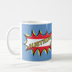 Comic book "kapow" style Austrian flag Coffee Mugs