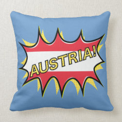 Comic book "kapow" style Austrian flag Pillows