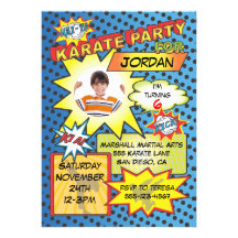 Comic Book Karate Party Invitation