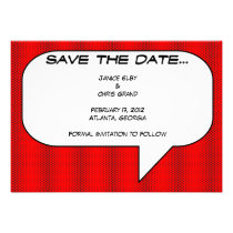 Comic book Save the Date invitations