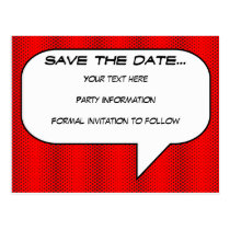 Comic book Save the Date Postcard postcards