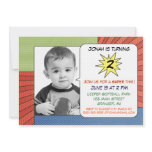 Comic Book Stripes Birthday Party Invitations invitations