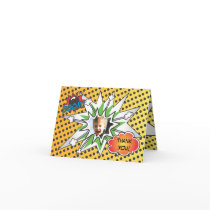 Comic Book Superhero Thank you card