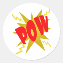 COMIC POW! ROUND STICKERS