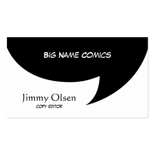 Comic Speech Bubble Business Card Template