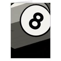 Comic Style 8 Ball Greeting Card