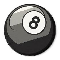 Comic Style 8 Ball Fridge Magnet