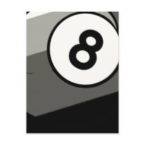 Comic Style 8 Ball Postcard