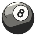 Comic Style 8 Ball Round Sticker