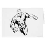 Comic Style - Green Lantern, Black and White Greeting Card