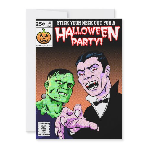 Comic Style Halloween Party Invitation invitation