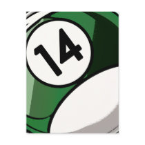 Comic Style Number 14 Billiards Ball Post Card
