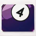 Comic Style Number 4 Billiards Ball Mouse Pads