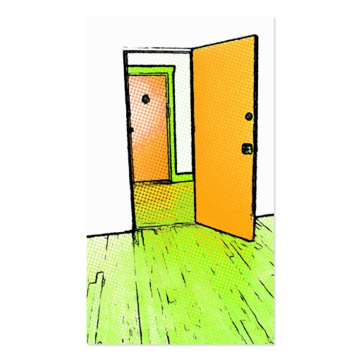 comic style open door real estate business card Zazzle