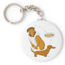 Comical Collie and Dachshund Key Chains